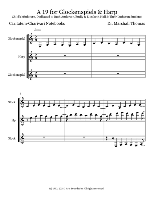 A 19 for Glockenspiels & Harp - Celebrity Chamber Players (Small Ensemble)