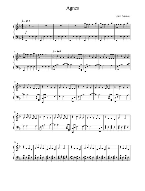Agnes (Arr. Glass Animals) (Piano Solo)