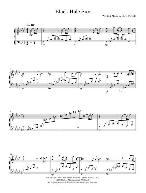 Black Hole Sun - Soundgarden (Piano Solo)