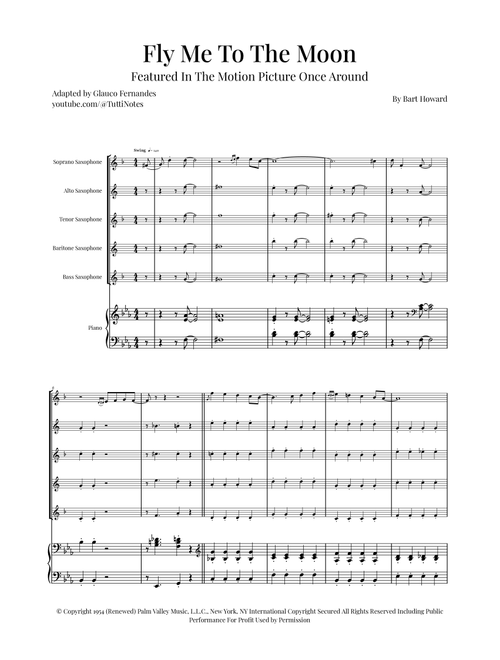Fly Me To The Moon (In Other Words) (Arr. Glauco Fernandes) - Tony Bennett (Woodwind Ensemble)