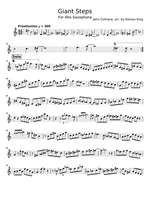 Giant Steps for Alto Saxophone