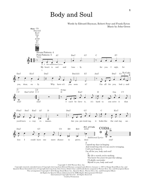 Body And Soul - Tony Bennett & Amy Winehouse (Easy Guitar)
