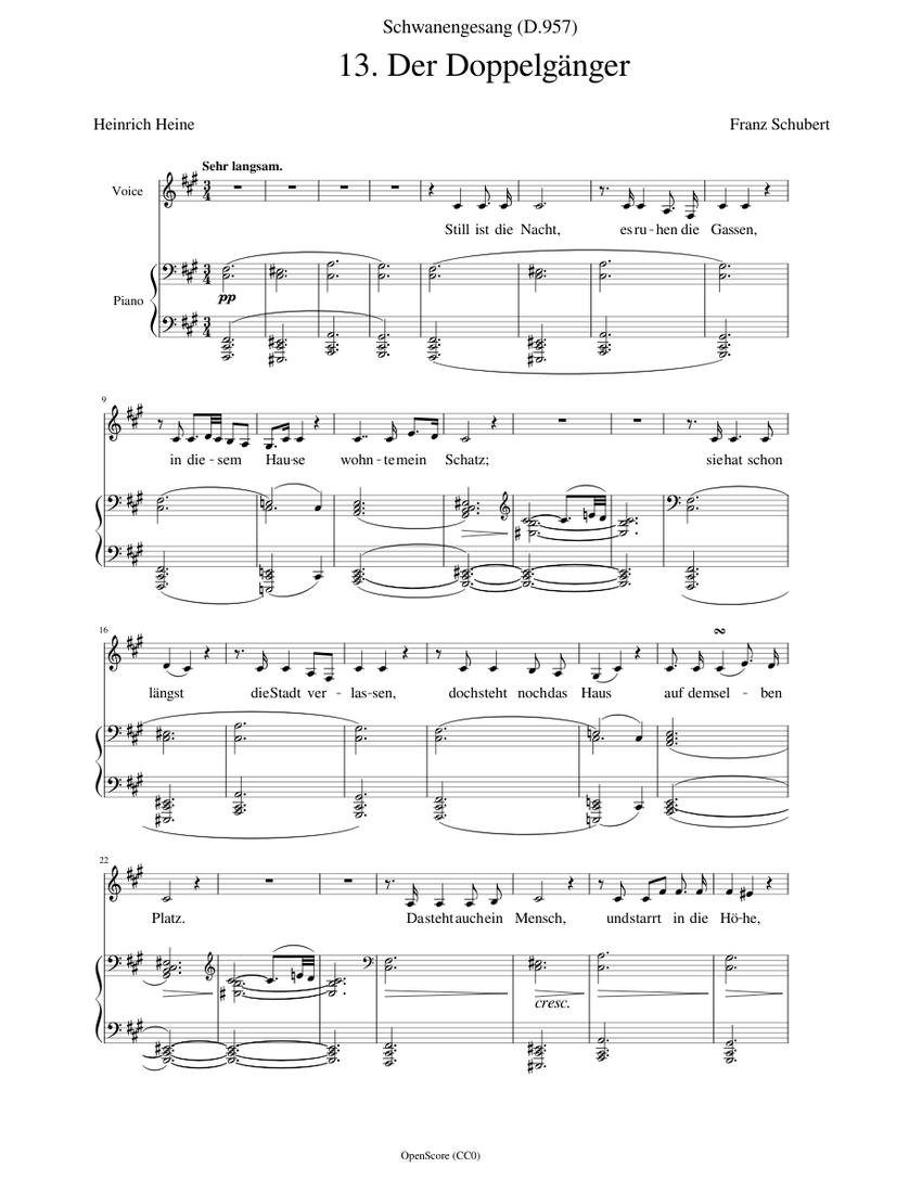 Schwanengesang D.957 - Partition Piano Et Voix Des 13 Derniers Lieder De Schubert Sur Poèmes Rellstab/Heine