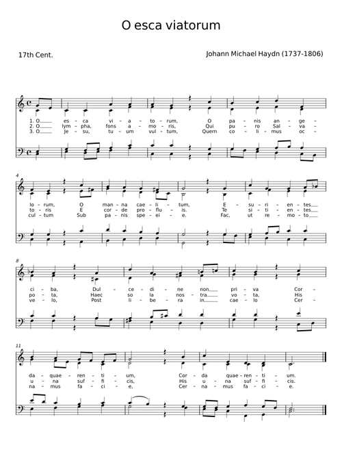 O esca viatorum - Johann Michael Haydn