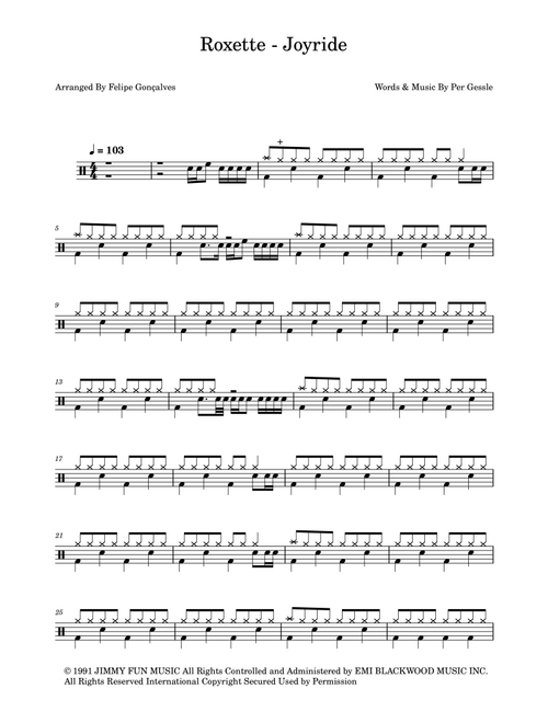 Joyride (Arr. The Ninja) - Roxette (Drums)