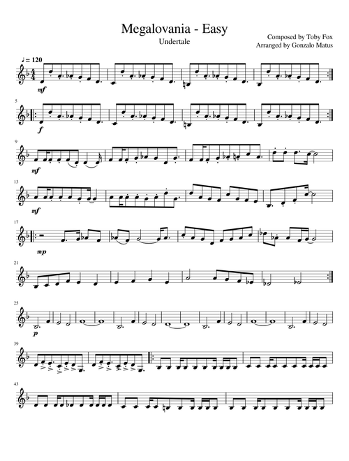 Megalovania Easy - Violin Solo