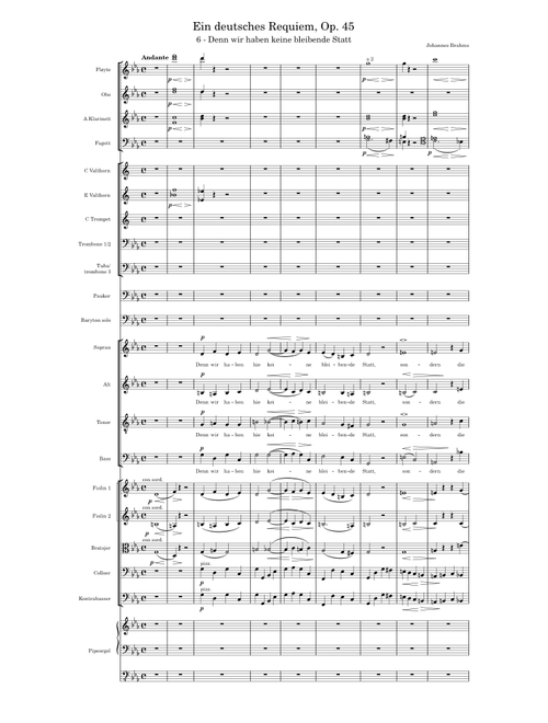 Ein deutsches Requiem (Brahms) Op. 45, 6 - Denn wir haben hie keine bleibende Statt