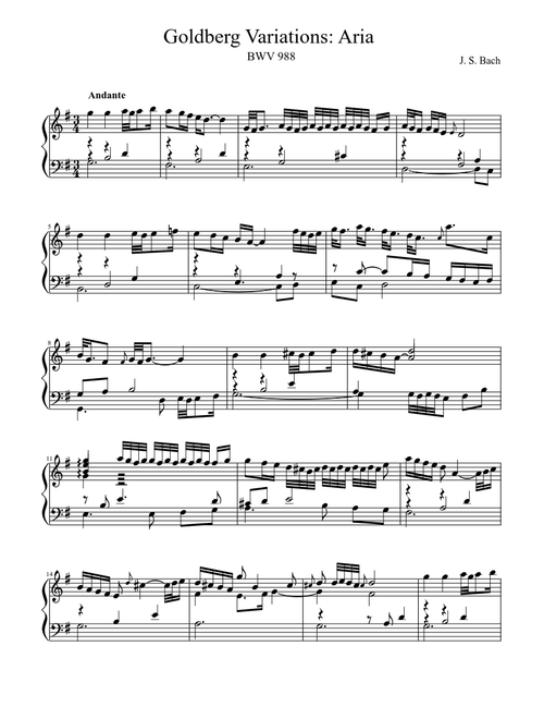Goldberg Variations: Aria