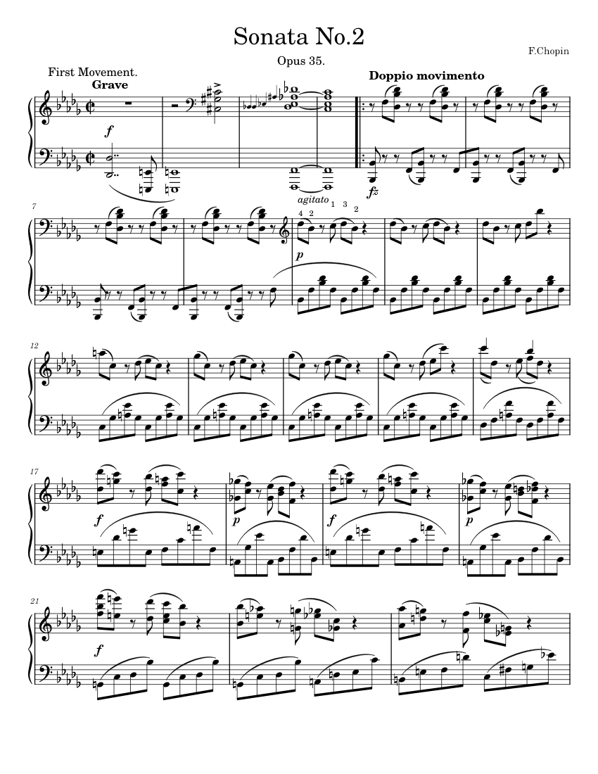 Chopin Sonata No.2 Op.35 1st Movement Sheet music for Piano (Solo)