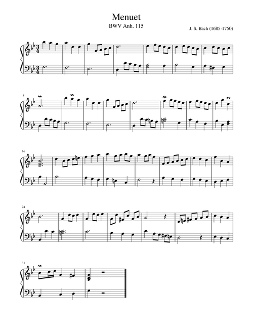 Menuet BWV Anh. 115