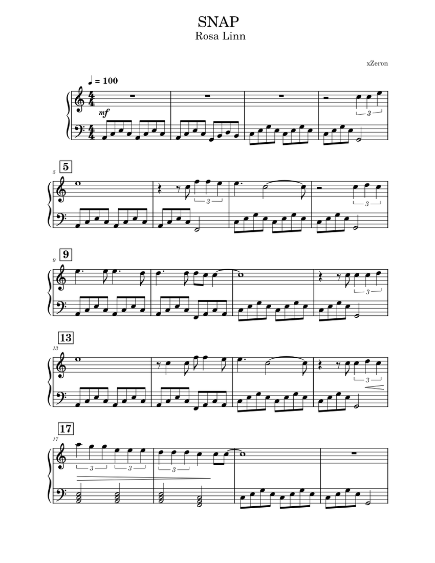 SNAP Rosa Linn Sheet music for Piano (Solo)
