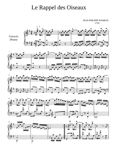 Le Rappel des Oiseaux – Jean-Philippe Rameau