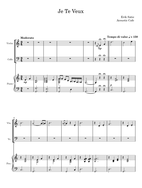 Je Te Veux - Erik Satie