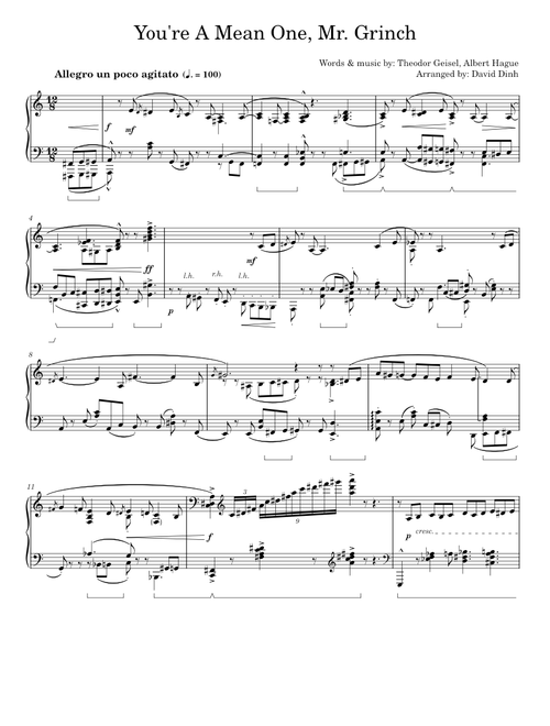 You're A Mean One Mr. Grinch (jazz virtuoso piano arr.)