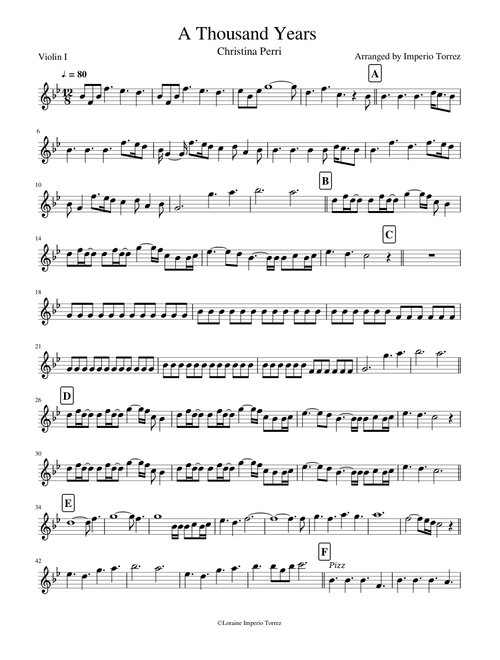 A Thousand Years Violin I