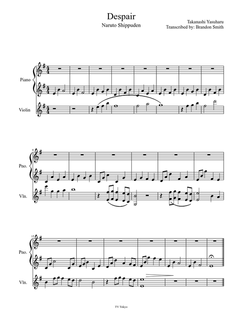 Despair-Piano Violin Duet