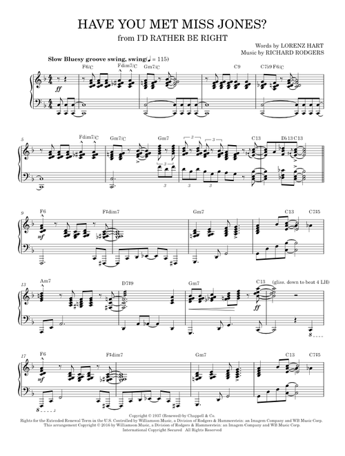 Have You Met Miss Jones? (arr. Brent Edstrom) - Rodgers & Hart (Piano Solo)