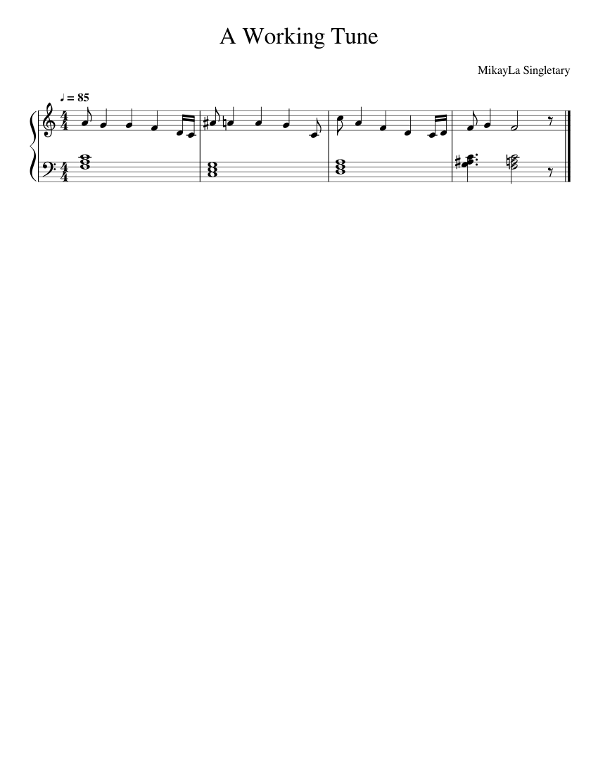 A Working Tune Sheet music for Piano (Solo) Easy | Musescore.com