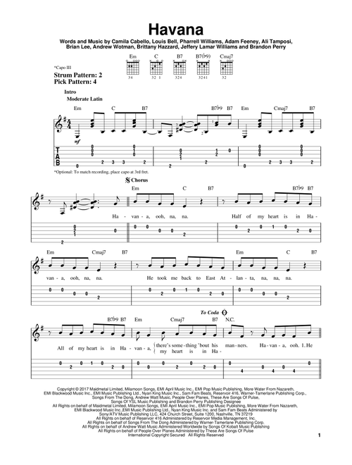 Havana - Camila Cabello (Easy Guitar with TAB)