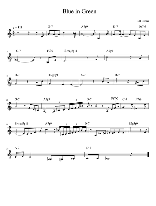 Blue in green – Miles Davis (Coltrane Solo)