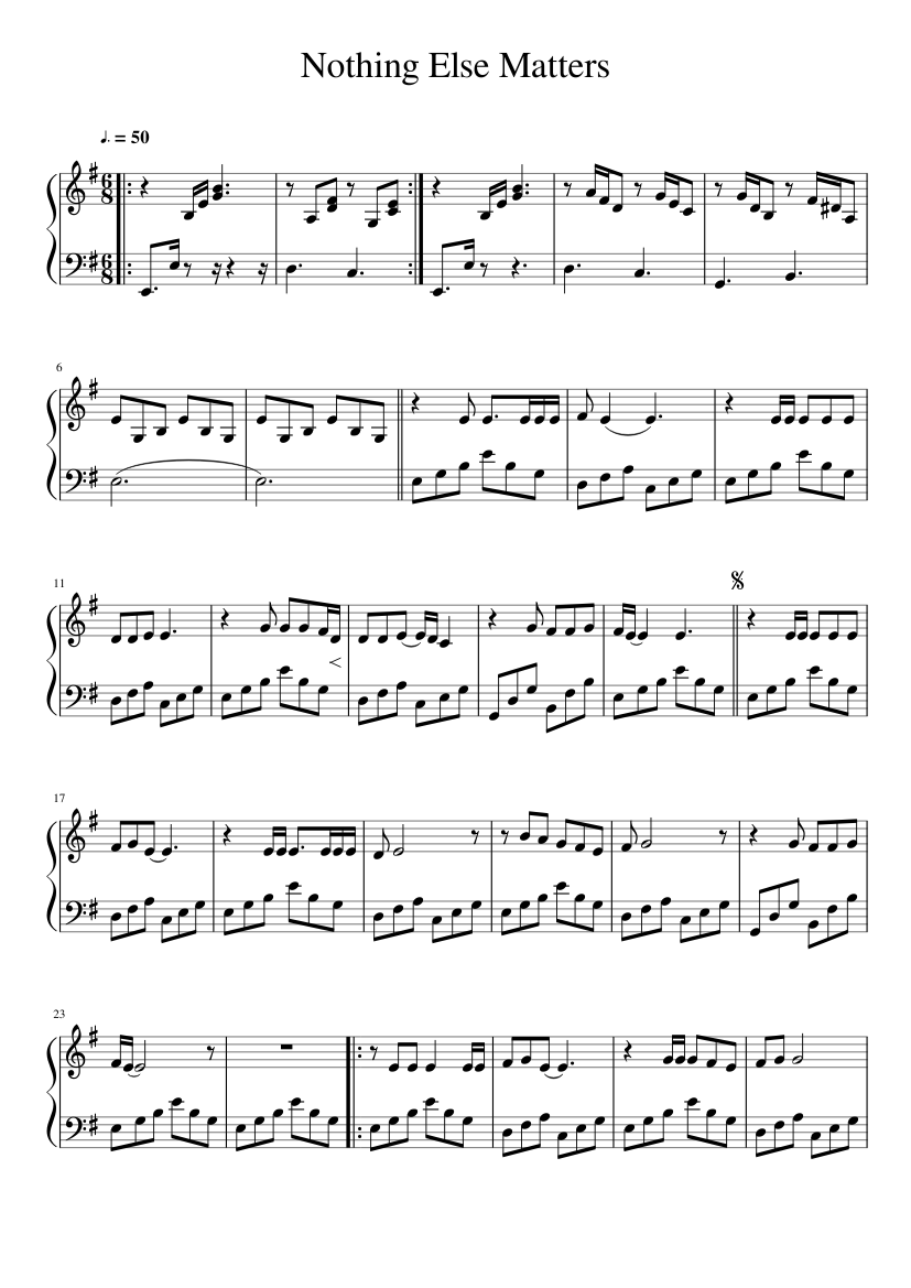 Nothing Else Matters (by Metallica) Sheet music for (Solo) | Musescore.com