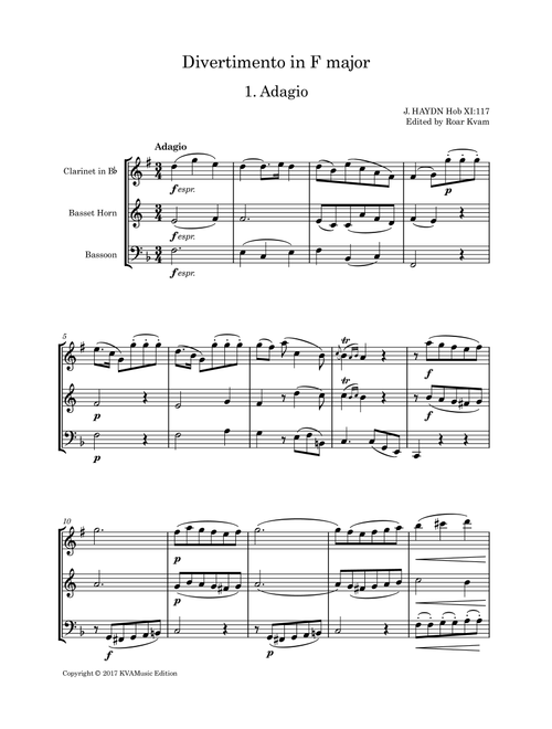J. Haydn: Divertimento i F major (Arr. Roar Kvam) - Josef Haydn (Woodwind Ensemble)