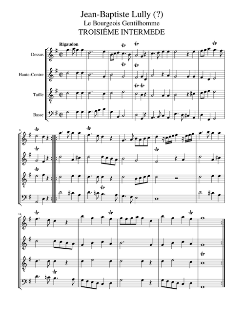 Lully (?) - Lost Rigaudon (?) from Le bourgeois gentilhomme