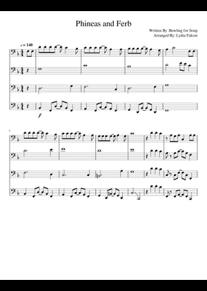 Phineas And Ferb Theme Song Sheet Music For Piano Organ And The Second