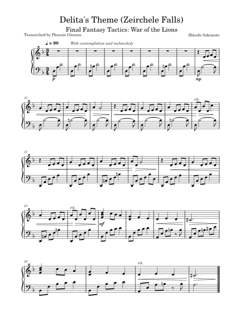 Phoenix Gleason | Free sheet music | Download PDF or print on