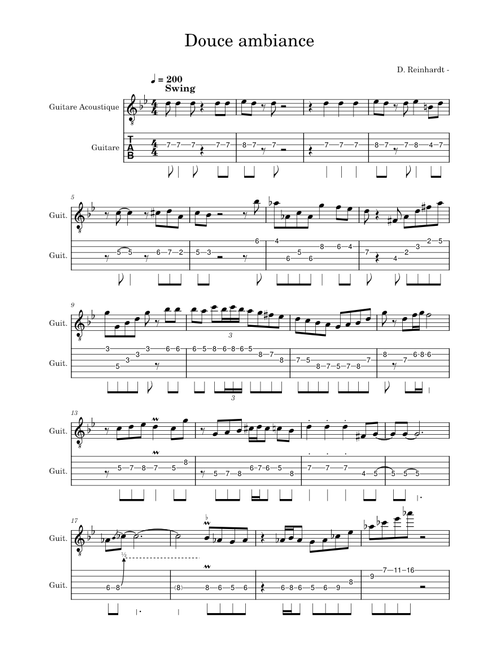 Douce ambiance guitar solo