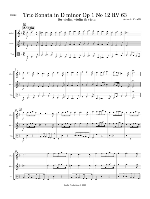 La Follia from Sonata Op.1 No 12/RV 63 – Antonio Vivaldi