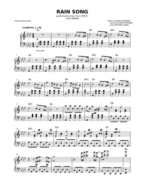 Rain Song – Emile Mosseri
