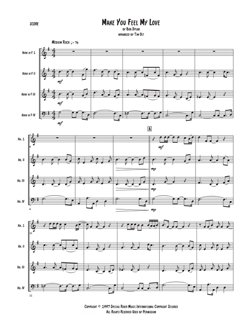 Make You Feel My Love (Arr. Tim Olt) - Adele (Brass Ensemble)