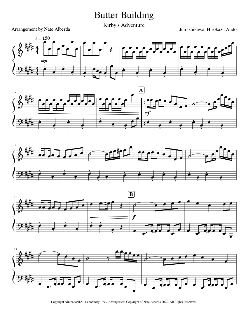 Butter Building Sheet music for Piano (Solo) 