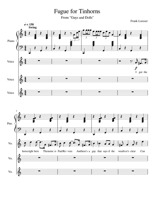 Fugue for Tinhorns – Frank Loesser