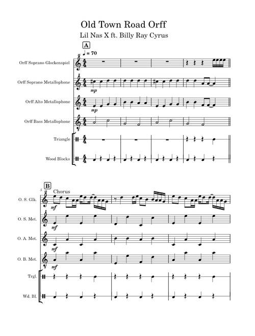 Old Town Road Orff Arrangement