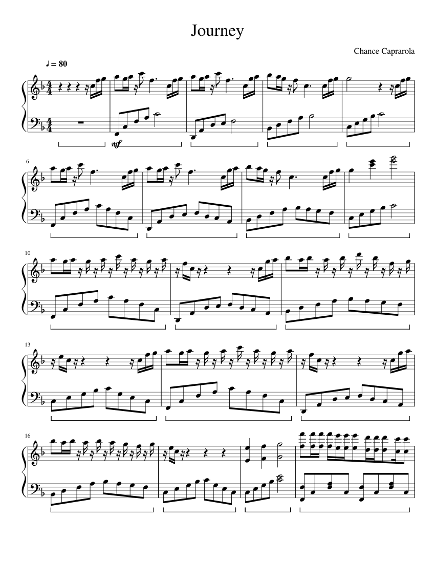 Journey Sheet Music for Piano (Solo) | MuseScore.com