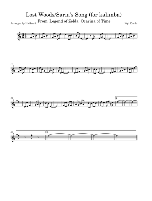Lost Woods/Saria's Song (for kalimba)