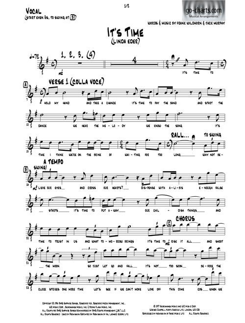 It's Time (Arr. Andy Davidson go-charts.com) - Jack Murphy, Frank Wildhorn (Full Orchestra)