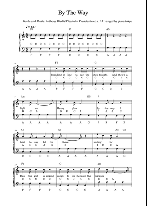 By the way - Red Hot Chili Peppers Sheet Music with Chords for