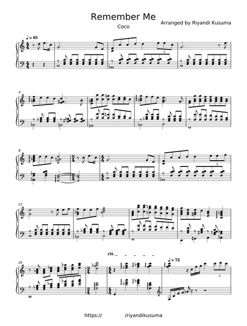 remember me coco sheet music by maribelinsausti | Play, print, and