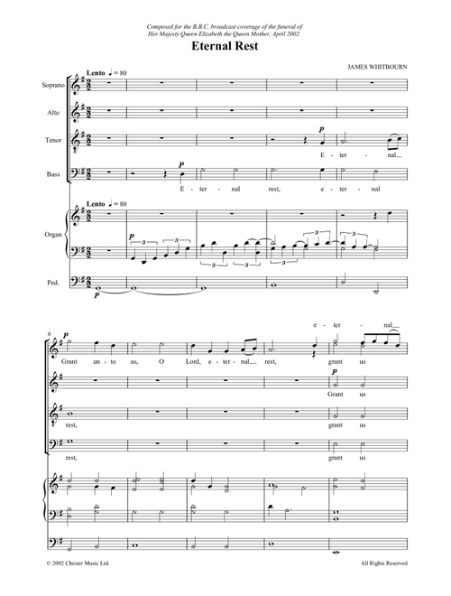 Eternal Rest - James Whitbourn (Choral, SATB)