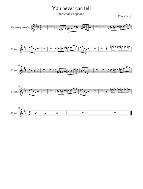 You never can tell - tenor saxophone