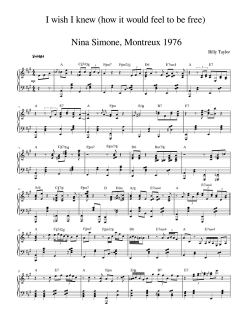 I wish I knew (how it would feel to be free) - Nina Simone, Montreux 1976 (WIP)