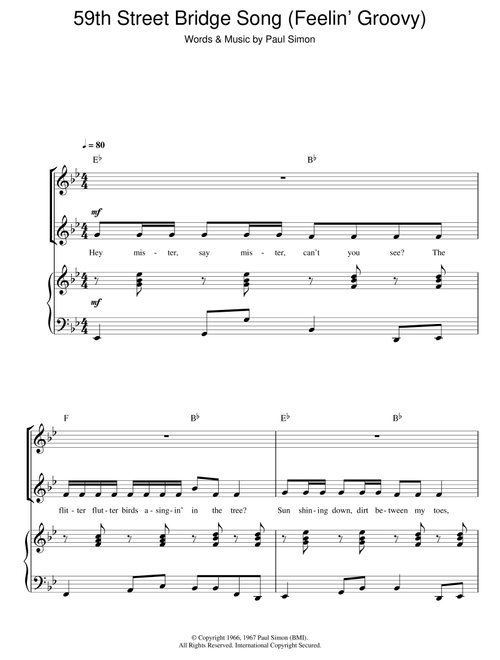 The 59th Street Bridge Song (Feelin' Groovy) (arr. Rick Hein) - Simon & Garfunkel (Choral, 2-Part)