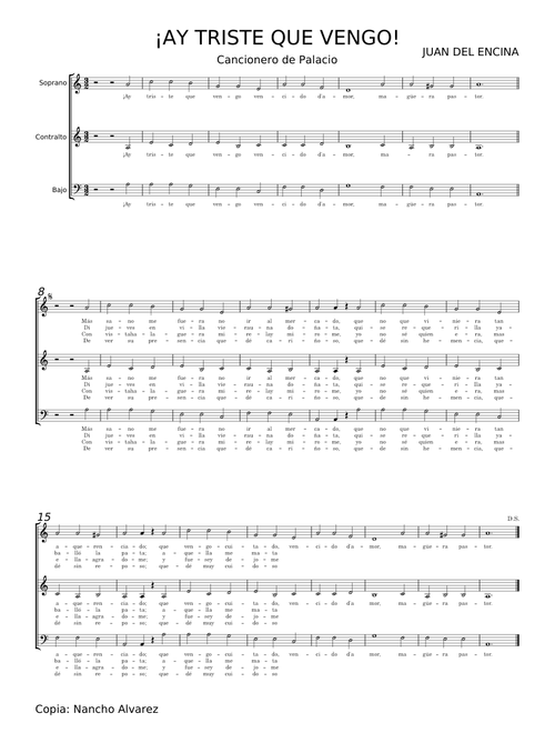 Ay triste que vengo  - Juan del Encina