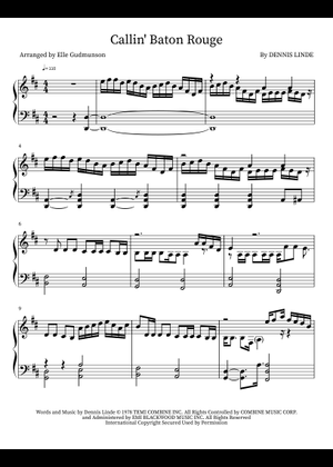 Callin' Baton Rouge Violin Sheet Music for Violin (Solo) | MuseScore.com