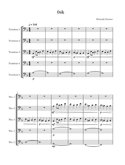 Symphonicsuite (Aot) Part1-1st: 0Sk – Hiroyuki Sawano 0Sk (From Attack on Titan) Trombone Quintet