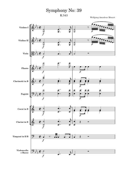 Wolfgang Amadeus Mozart - Symphony No.39 in E-flat major, 1st movement , K.543