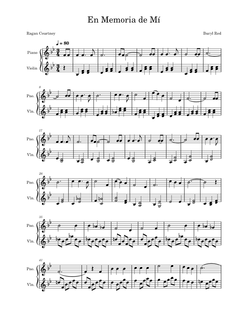 In Remembrance Celebrate life En Memoria de Mí v2 Sheet music for